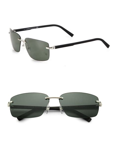 rectangular rimless sunglasses for men